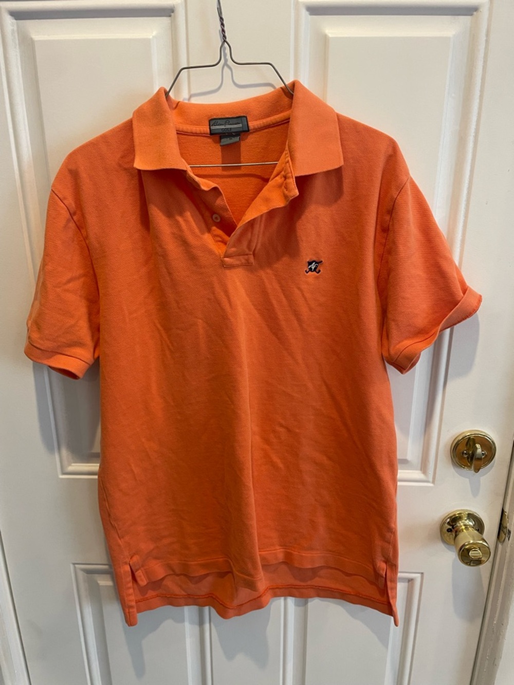Alan Flusser Orange Polo with Embroidered Logo